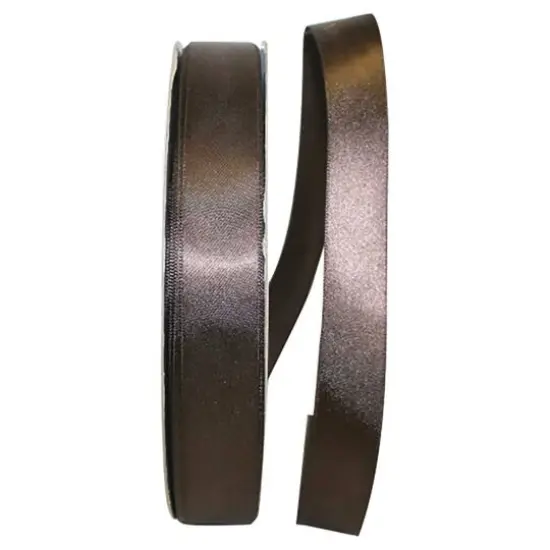 JAM Paper 7/8" x 100yd. Satin Single Face Ribbon Chocolate Brown {1}