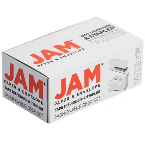 JAM Paper Stapler & Tape Dispenser Set White {7}