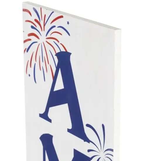 36" America Fireworks Wooden Wall Sign {6}