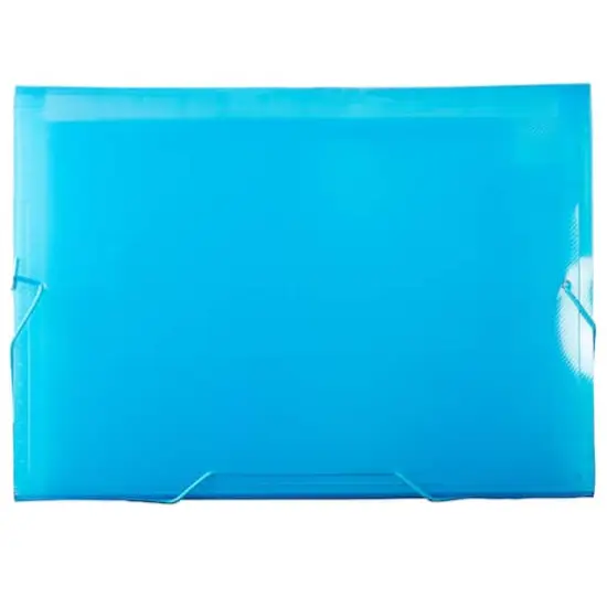 JAM Paper 9" x 13" Plastic Accordion Folder Blue Grid {4}