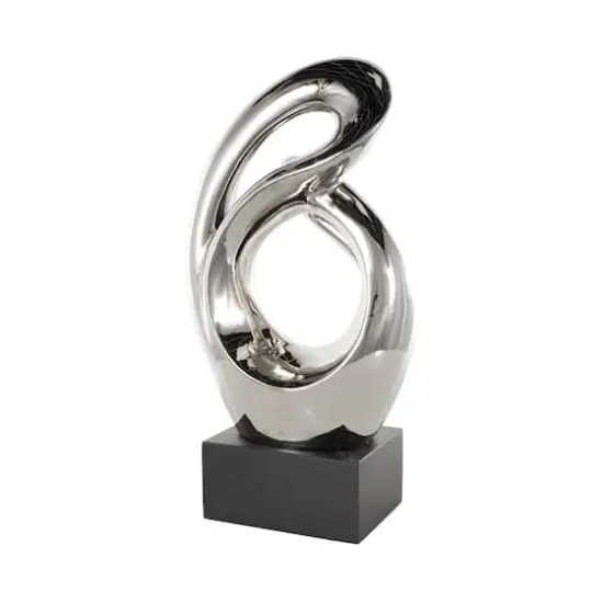 26.5" Silver Abstract Modern Ceramic Sculpture {9}