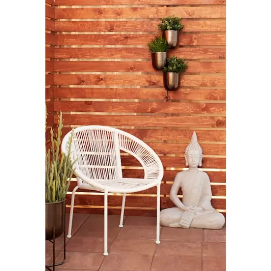 25" Dark Silver Metal Contemporary 3-Pot Hanging Planter {8}