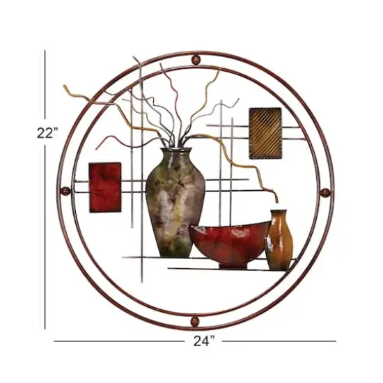 24" Multicolor Abstract Oriental Wall D&eacute;cor {8}