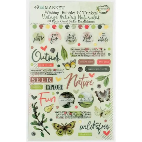 49 and Market Vintage Artistry Naturalist Wishing Bubbles & Trinkets Stickers {1}