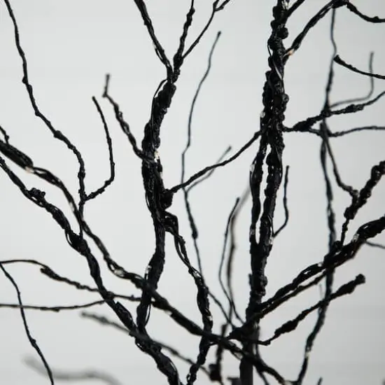 6ft. Orange & Purple LED Pre-Lit Halloween Deluxe Black Twig Artificial Fall Tree {5}