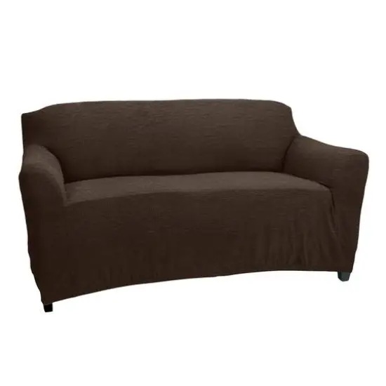Home Details Brown Waffle Design Love Seat Furniture Slipcover {2}