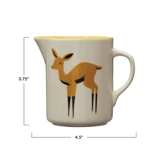 Hello Honey&reg; Multicolor Painted Deer Stoneware Creamer {8}