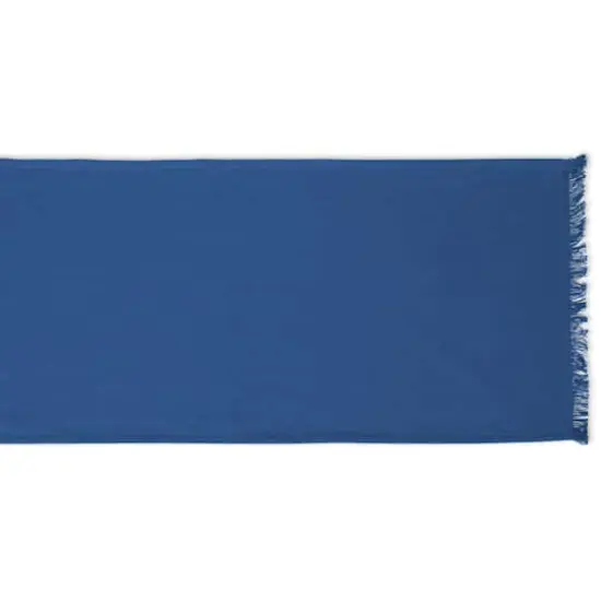 DII&reg; 108" Solid Heavyweight Fringed Table Runner Navy {4}