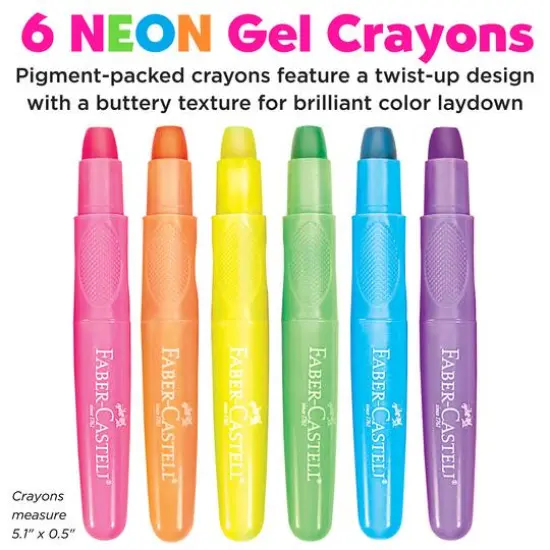 Faber-Castell 6 Color Neon Gel Crayons {3}