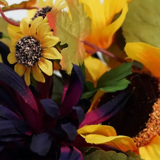 20"Sunflower & Mum Summer Wreath {3}