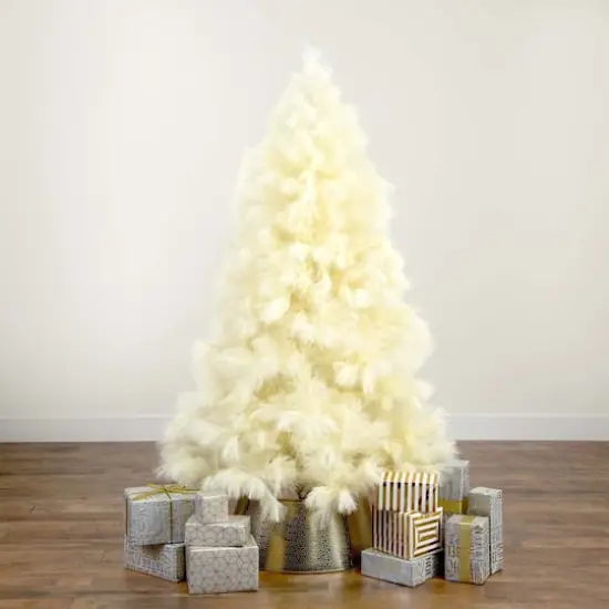 6ft. Unlit Off-White Pampas Grass Artificial Christmas Tree {8}
