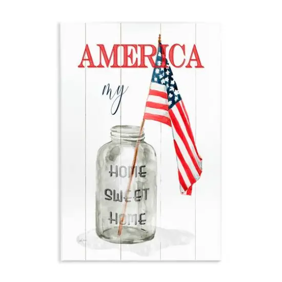 Stupell Industries America My Home Sweet Home Patriotic Country Flag Wall Plaque Art {1}