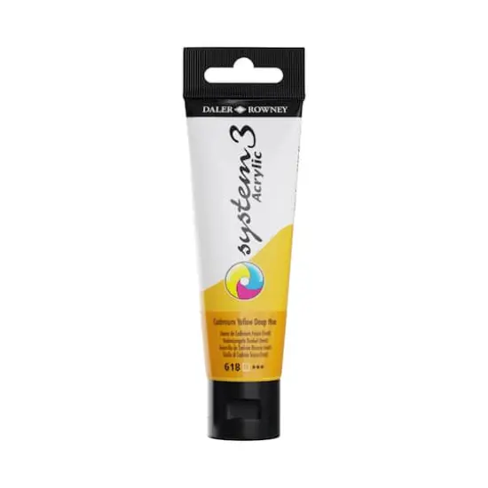 Daler-Rowney&reg; Original System 3 Acrylic Paint, 59mL 618 Cadmium Yellow Deep Hue {1}