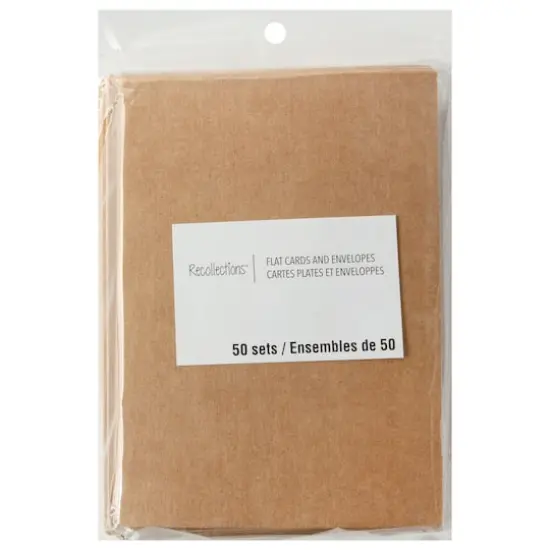 50 Sets of Kraft Flat Cards & Envelopes by Recollections&trade;, 5" x 7" {3}
