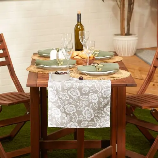 StoneFloral Print Outdoor Table Runner, 14" x 72" {5}