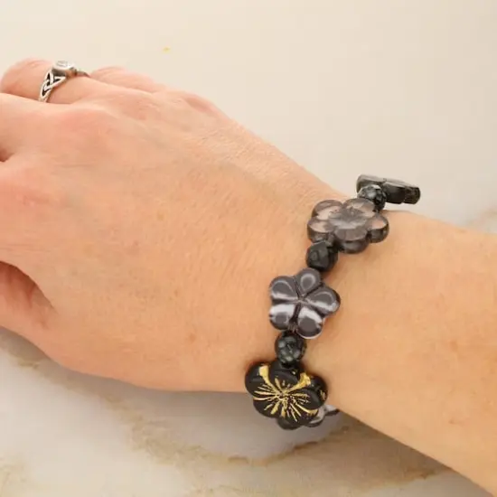 Black Tea Czech Glass Flower Bead Mix by Bead Landing&trade; {5}