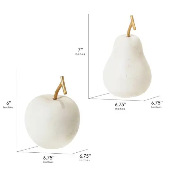 American Art Decor Cream Apple & Pear Fruit Tabletop D&eacute;cor Set {8}