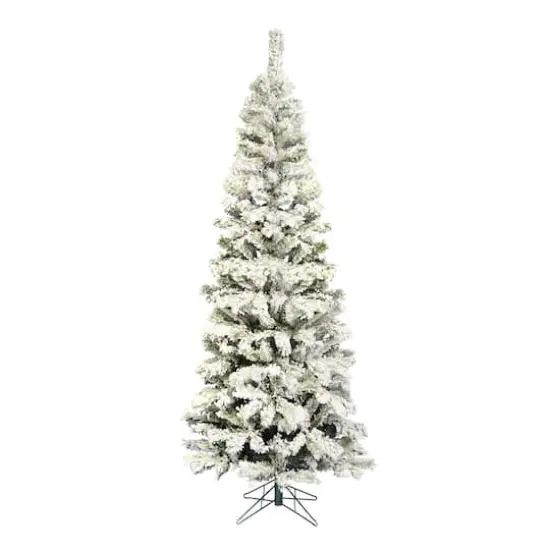7.5ft. Unlit Flocked Pacific Pine Artificial Christmas Tree {1}