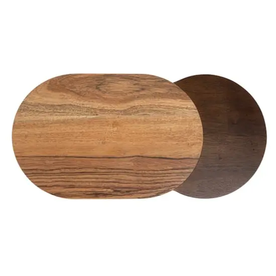 Hello Honey&reg; 15.75" Natural & Walnut Oval Two-Tone Wood Cheese & Cutting Board {4}
