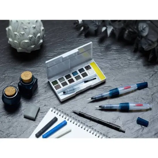 Derwent 12 Color Tinted Charcoal Paint Pan Set {8}