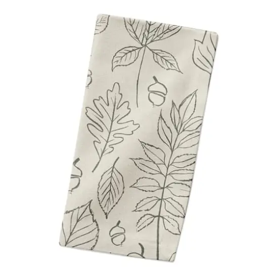 White Leaf Pattern Cotton Twill Napkin {3}