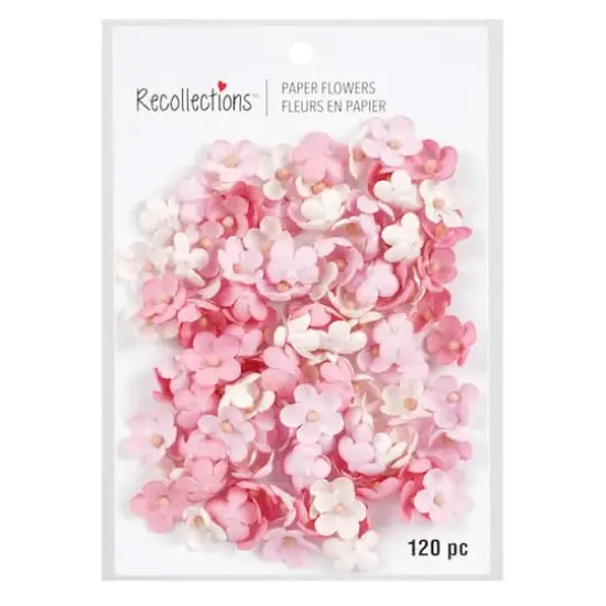 Pink Paper Flowers by Recollections&trade;, 120ct. {4}