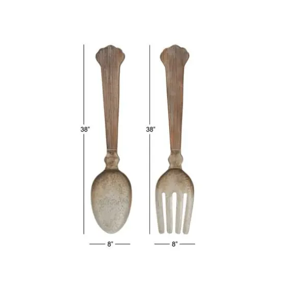 Brown & Silver Farmhouse Utensils Wall D&eacute;cor Set {6}