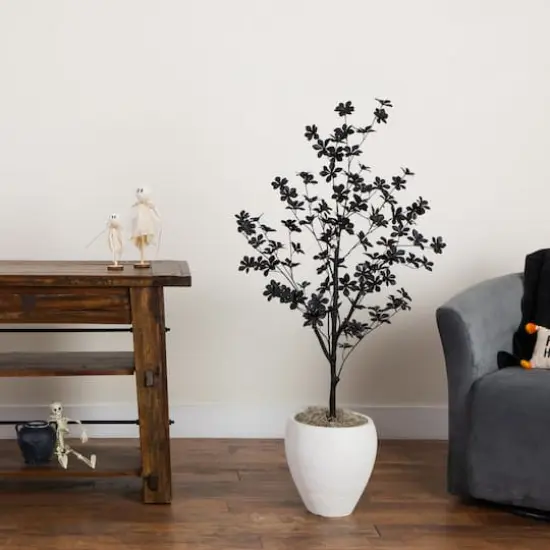 4ft. Artificial Halloween Black Enkianthus Tree {7}