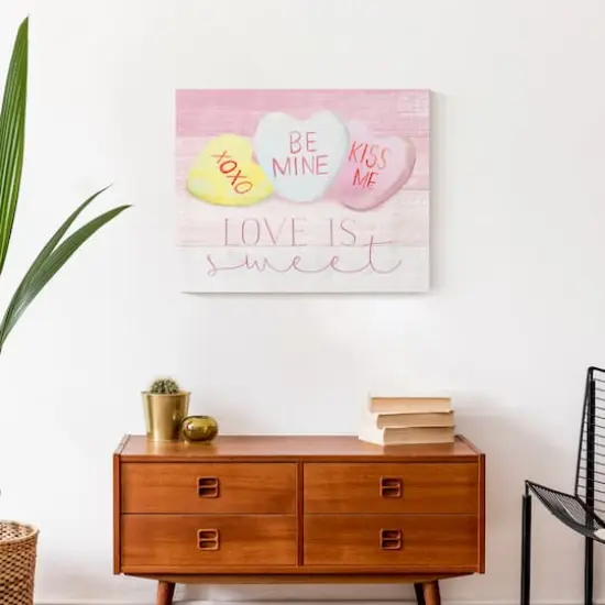 Love Is Sweet Candy Hearts Canvas Wall Art {5}