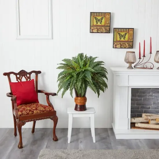 2.75ft. Boston Fern Plant in Bamboo Vase {4}