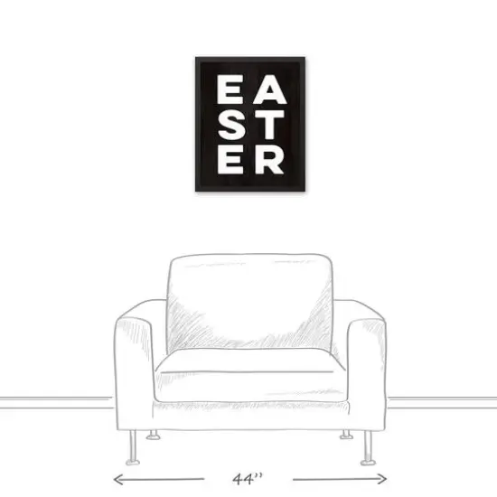 Easter Typography 16" x 20" Black Floating Framed Canvas {6}