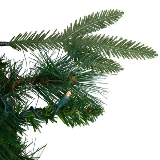 2.5ft. Pre-Lit Mixed Rosemary Emerald Angel Pine Artificial Christmas Wreath {8}