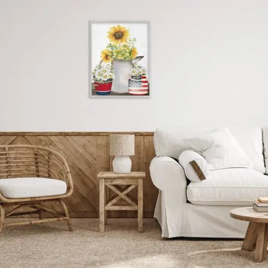 Stupell Industries Americana Flower Bouquets Framed Giclee Art Gray {3}