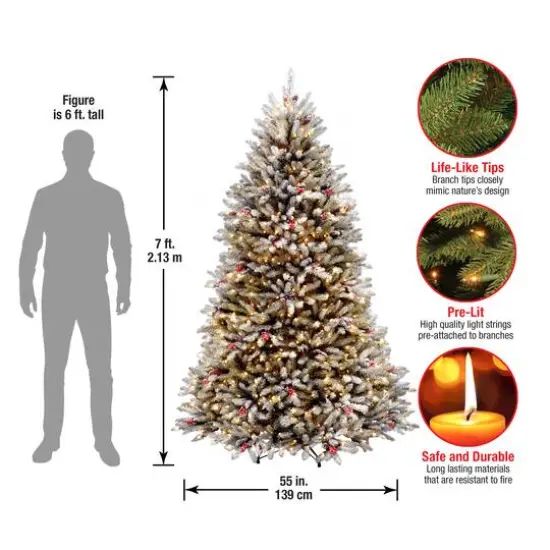 7ft. Pre-Lit Dunhill&reg; Fir Artificial Christmas Tree, Clear Lights {6}