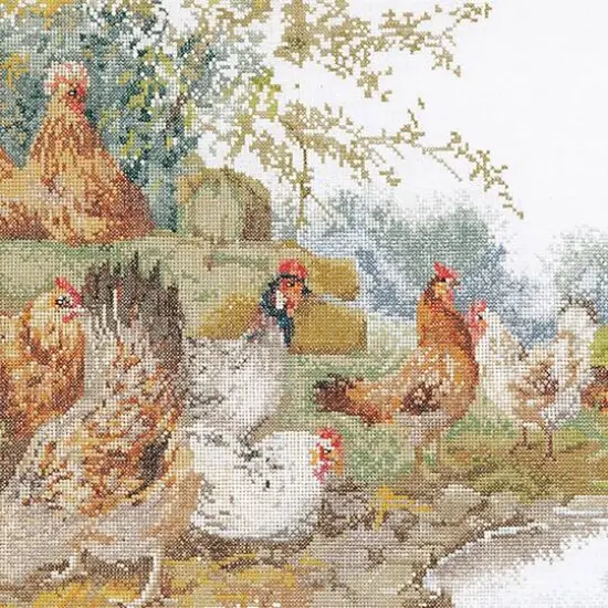Thea Gouverneur Chickens Cross Stitch Kit {4}