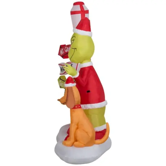 6ft. Airblown® Inflatable Christmas Grinch & Max with Lamp Post {4}