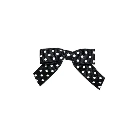 JAM Paper 2.5" Grosgrain Polka Dot Twist Tie Bows, 100ct. Black {1}