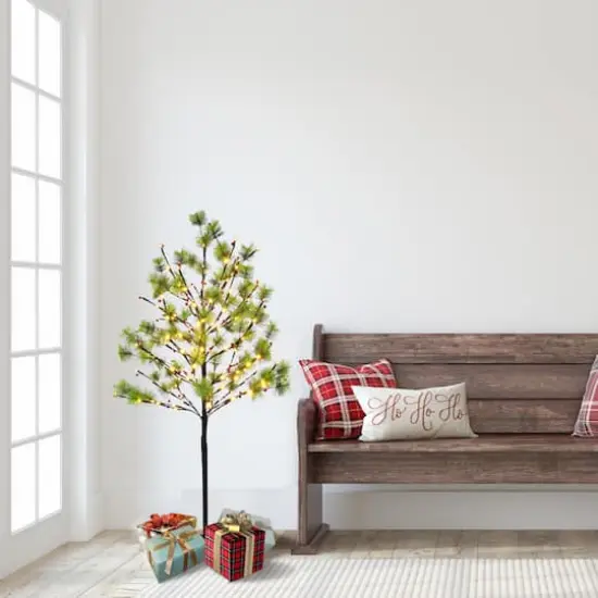 4ft. Pre-Lit Twig Tree, White LED Twinkle Lights {4}