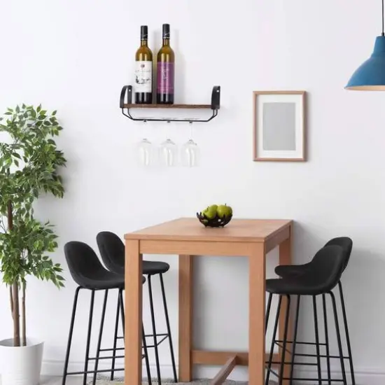 Wall Mounted Wood Wine Rack Brown {9}