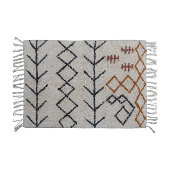 Hello Honey&reg; Cotton Tufted Bath Mat With Abstract Design & Fringe {1}