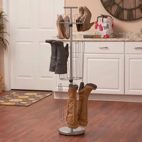 Household Essentials 3-Tier Adjustable Revolving Shoe Rack {3}