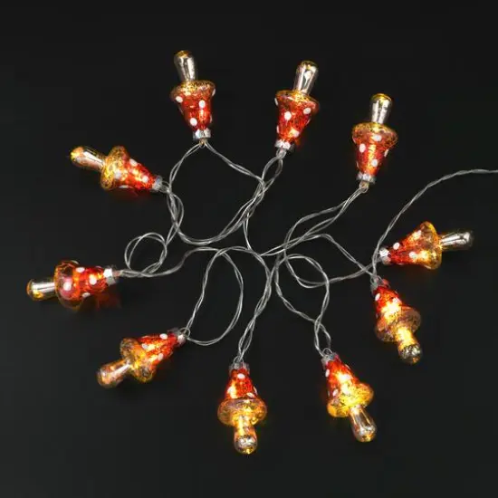 10ct. Warm White LED Glass Mushroom String Lights by Ashland&reg; {3}