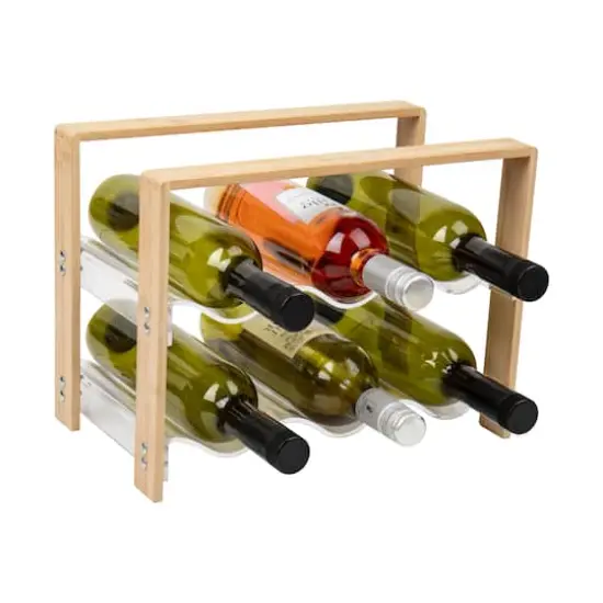 Mind Reader Modern Collection Bamboo & Acrylic 6 Bottle Wine Rack {1}