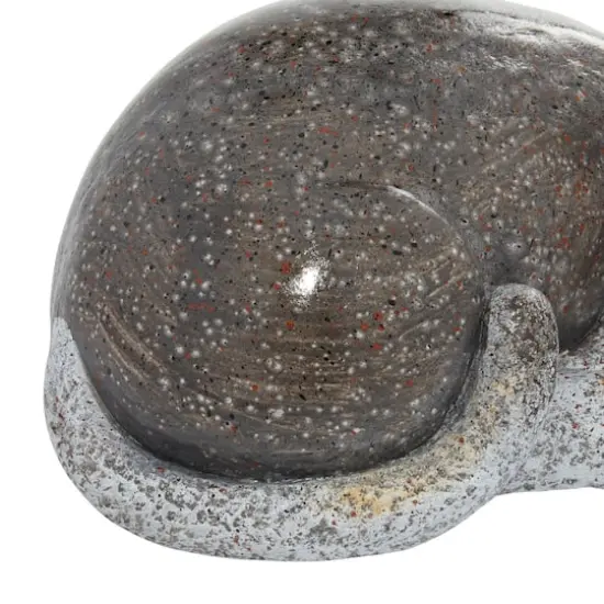 15" Gray Polystone Country Cat Garden Sculpture {5}