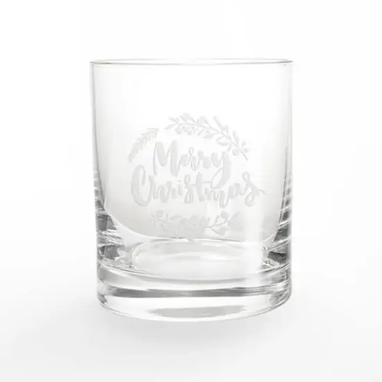11oz. Merry Christmas Script Whiskey Glass {1}