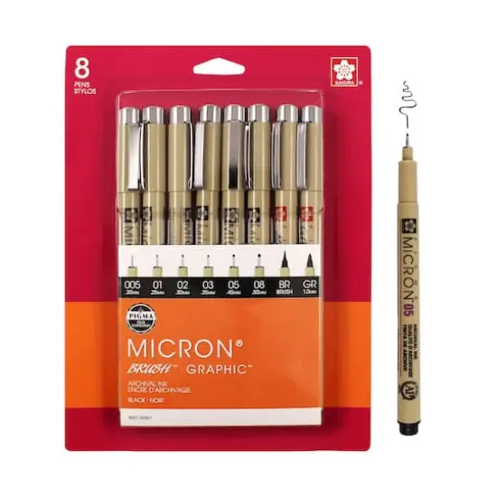 Pigma&reg; 8 Pen Set, Black {1}
