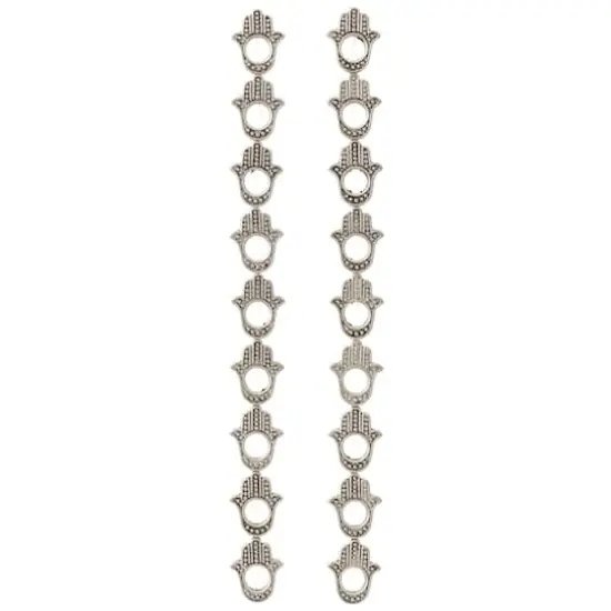 Silver Plated Metal Hamsa Beads, 15mm by Bead Landing&trade; {4}