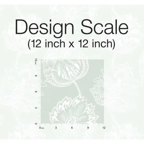 RoomMates Batik Jacobean Peel & Stick Wallpaper Green and White {9}