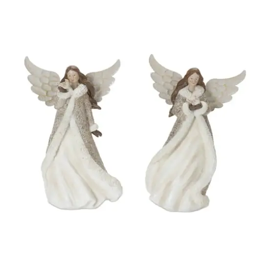 Winter Angel Figurine with Bird Accent Set {1}