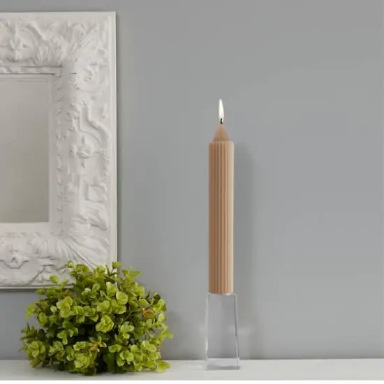 Root Candles 9" Unscented Grecian Collenette Taper Candles, 4ct. Taupe {4}